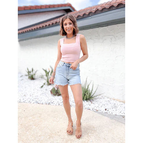 💖ON SALE 50% OFF🥰High Rise Frayed Hem Cut Off Dad Shorts