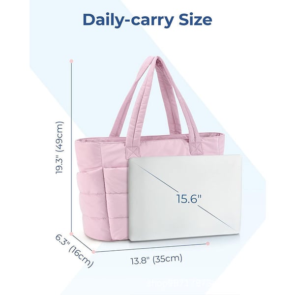 💜Hot Sale 50% OFF 👜Women's Waterproof Bubble Bag 20L Fluffy Tote Bag Quilted Laptop Shoulder Handbag