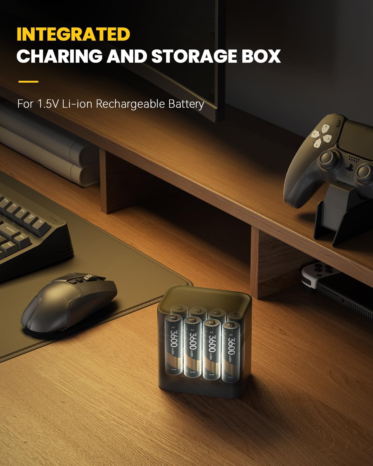🔋Li-ion Battery with Integrated Charging Storage Box💡Overcharge protection