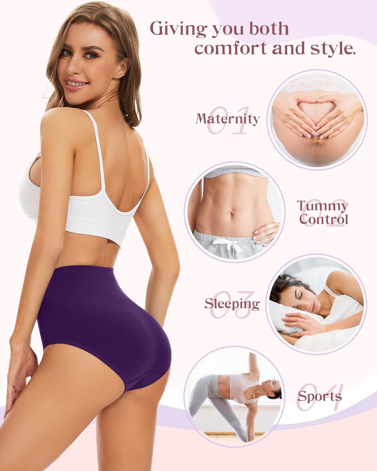 ✨Plus Size High-Waist Hip-Lifting Cotton Panties for Women