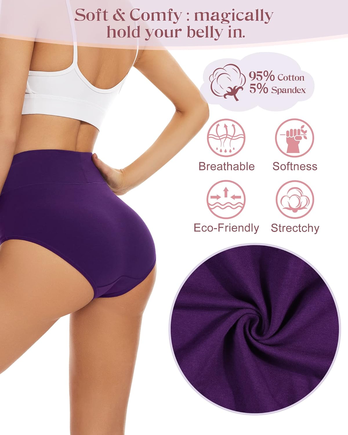 ✨Plus Size High-Waist Hip-Lifting Cotton Panties for Women