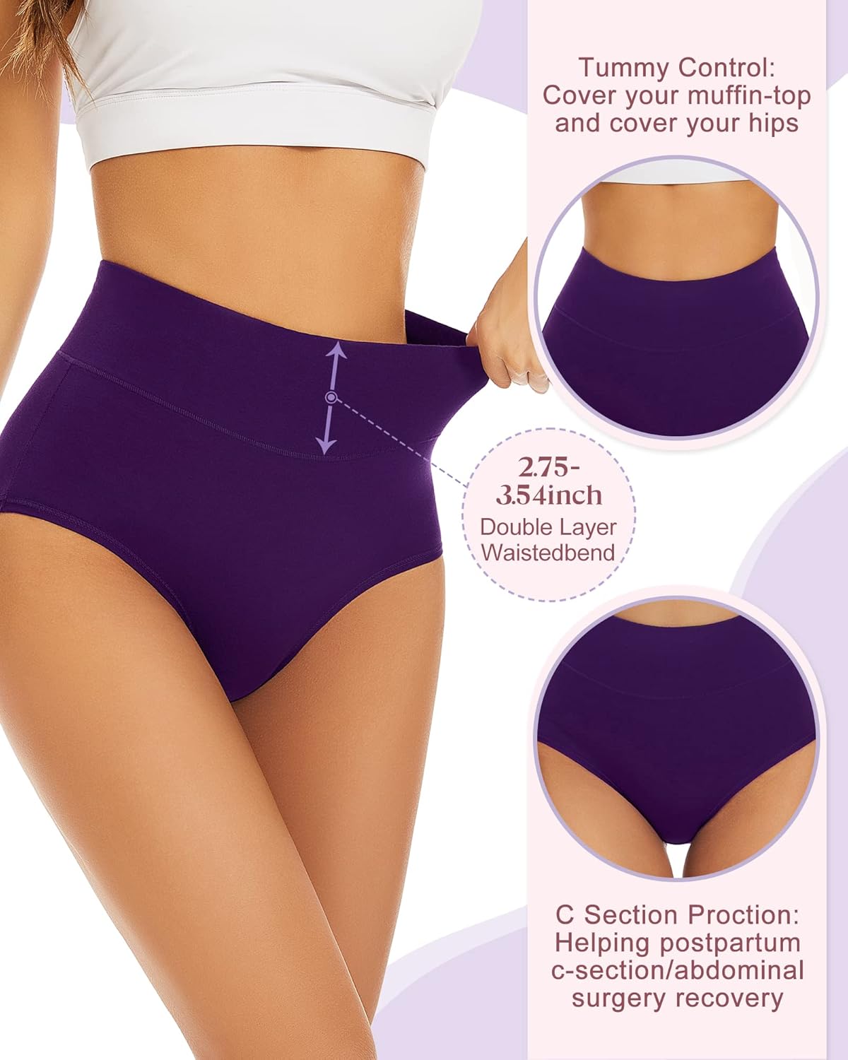 ✨Plus Size High-Waist Hip-Lifting Cotton Panties for Women