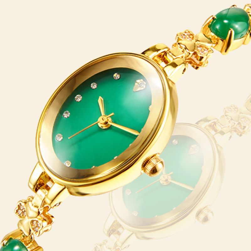 Women’s Elegant Jade Bracelet Watch
