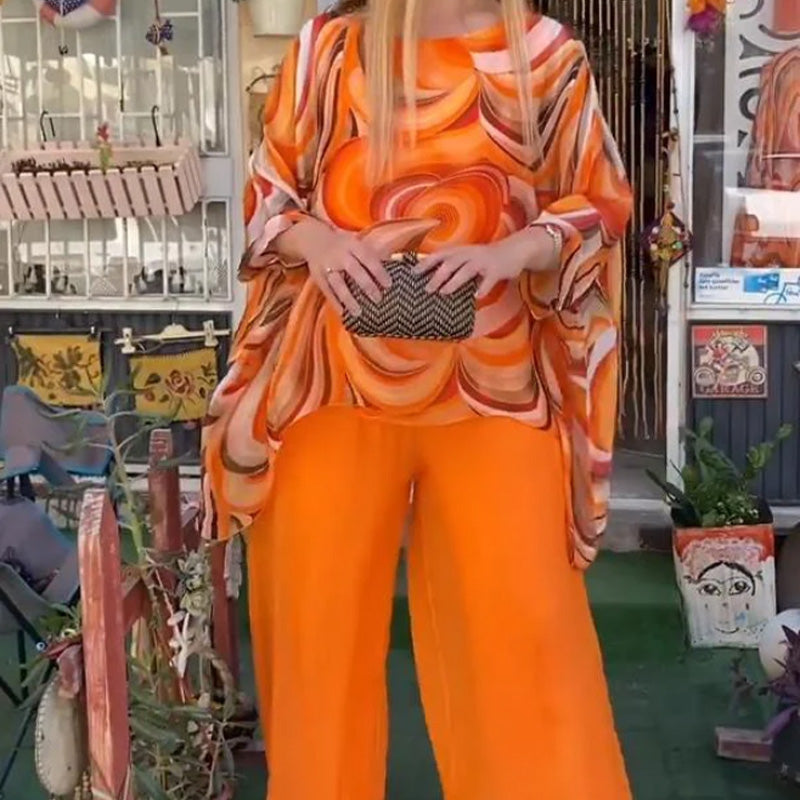 🔥Summer Hot Sales - 50% OFF🔥Women's Summer Colorful Cool Chiffon 2 Piece Set
