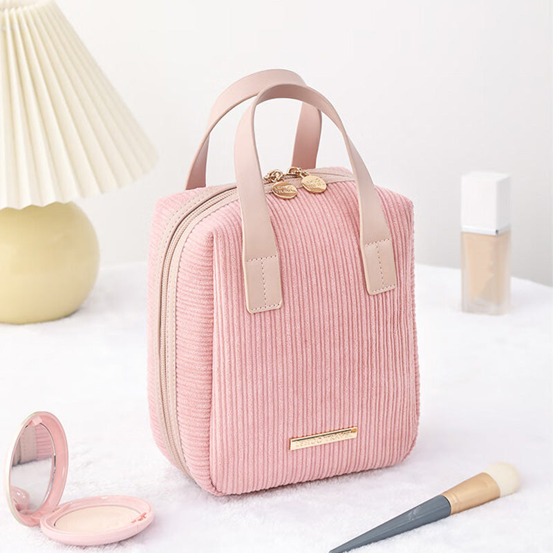 Cute Large Capacity Corduroy Travel Makeup Bag