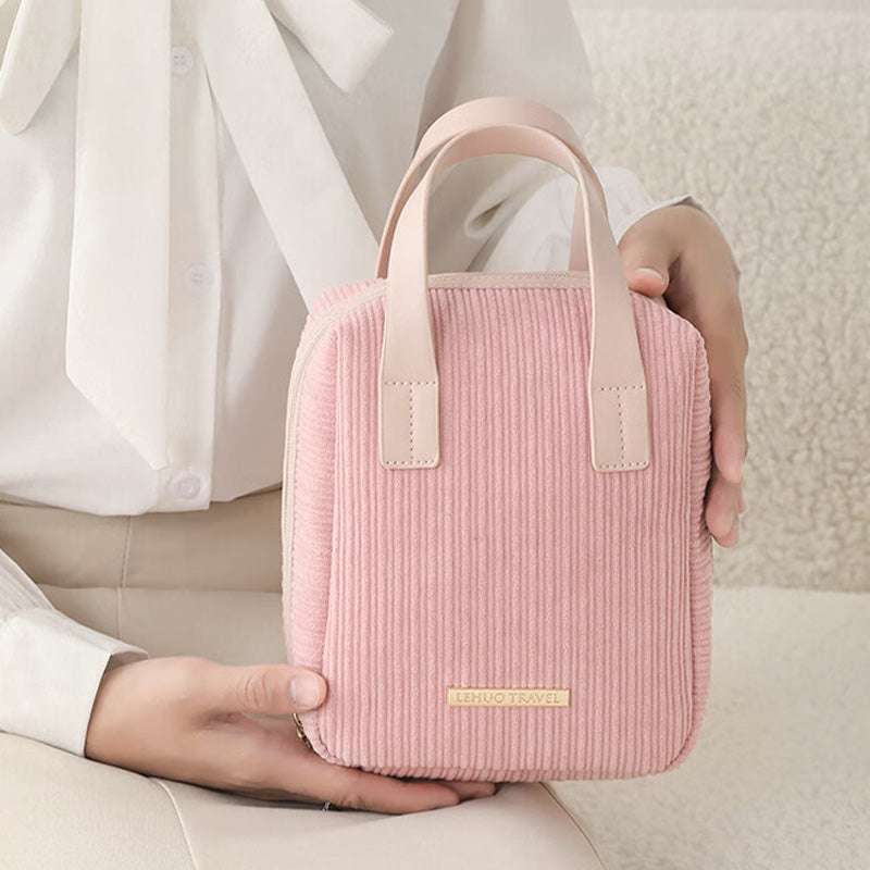 Cute Large Capacity Corduroy Travel Makeup Bag