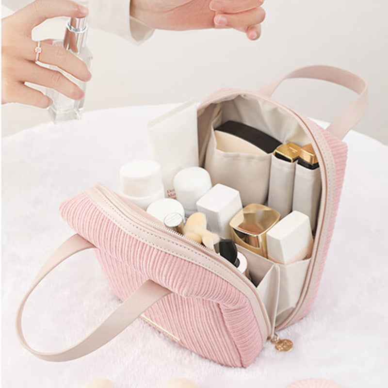 Cute Large Capacity Corduroy Travel Makeup Bag