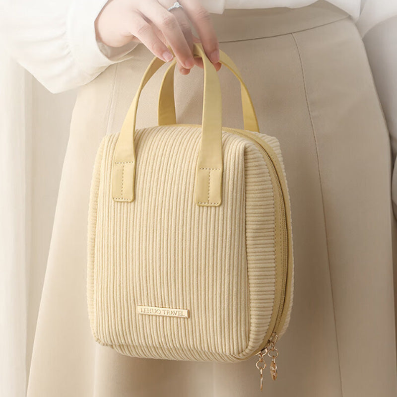 Cute Large Capacity Corduroy Travel Makeup Bag