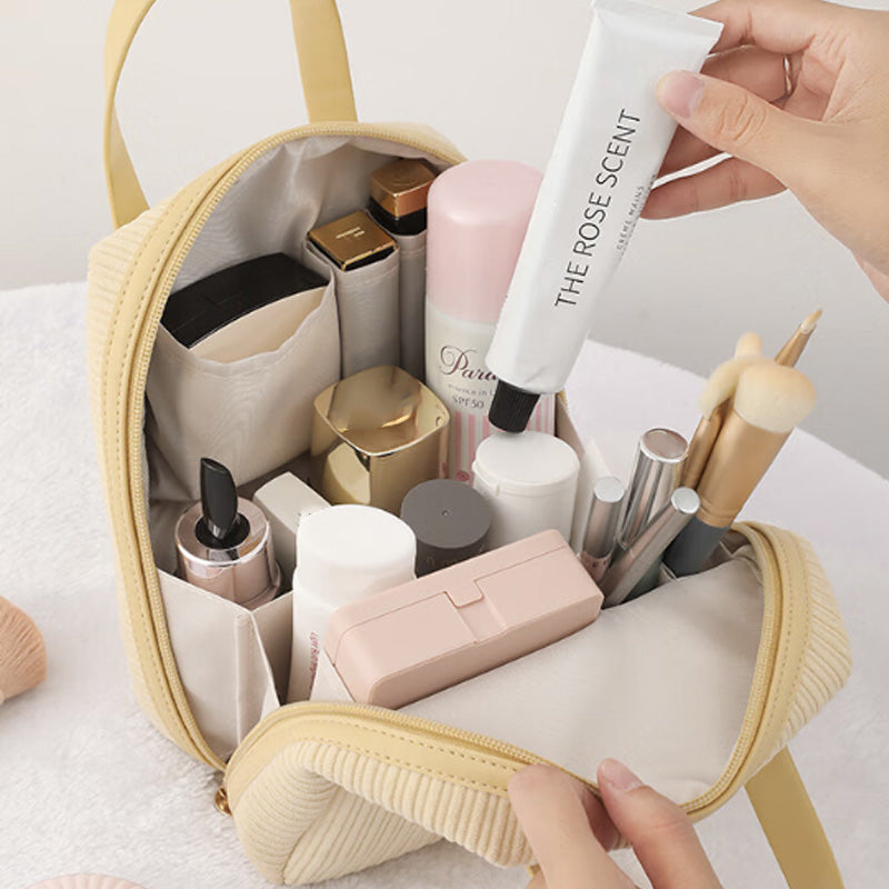 Cute Large Capacity Corduroy Travel Makeup Bag