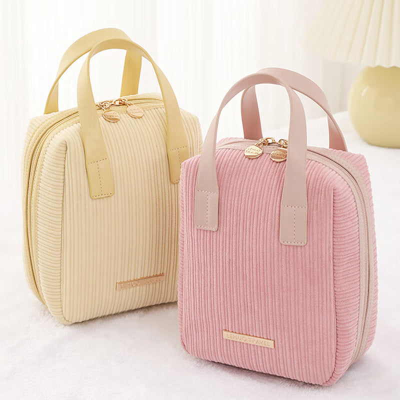 Cute Large Capacity Corduroy Travel Makeup Bag
