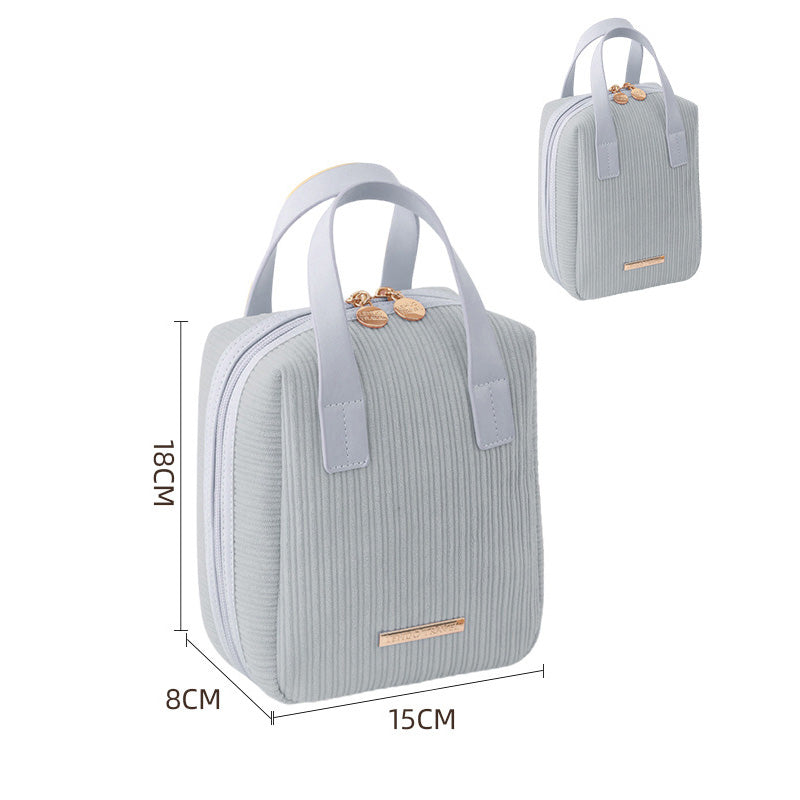 Cute Large Capacity Corduroy Travel Makeup Bag