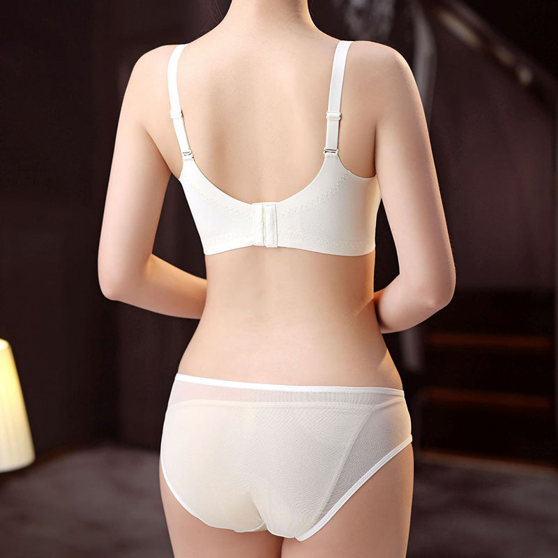 Light Luxury Satin Seamless Breathable Bra Set