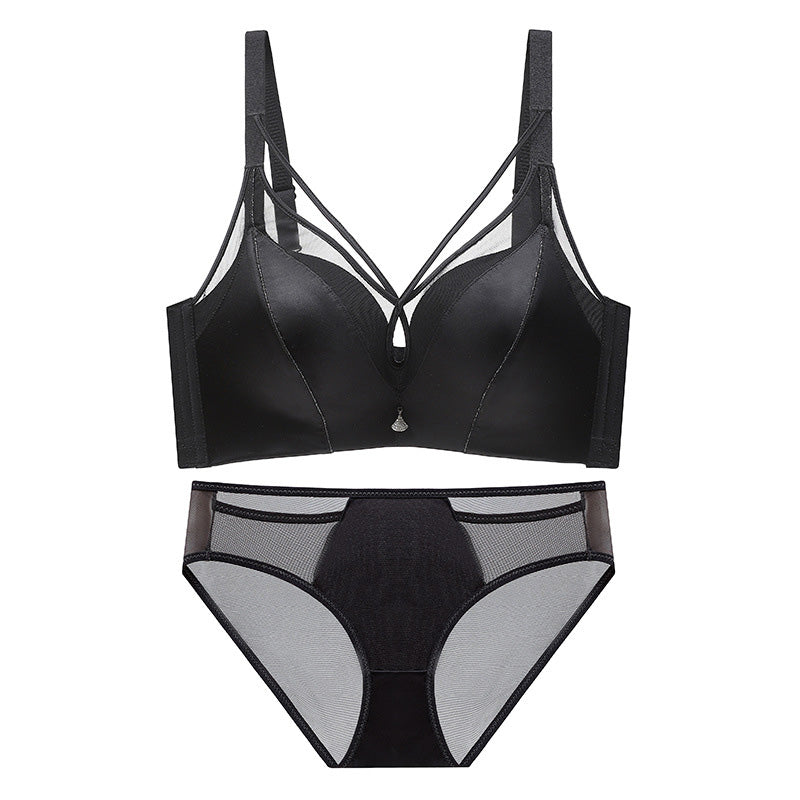 Light Luxury Satin Seamless Breathable Bra Set