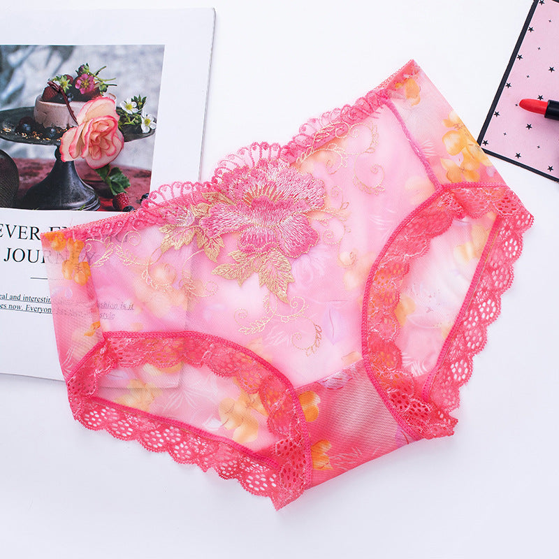 🔥Buy 4 get 3 free🔥Antibacterial cotton panty with lace embroidery