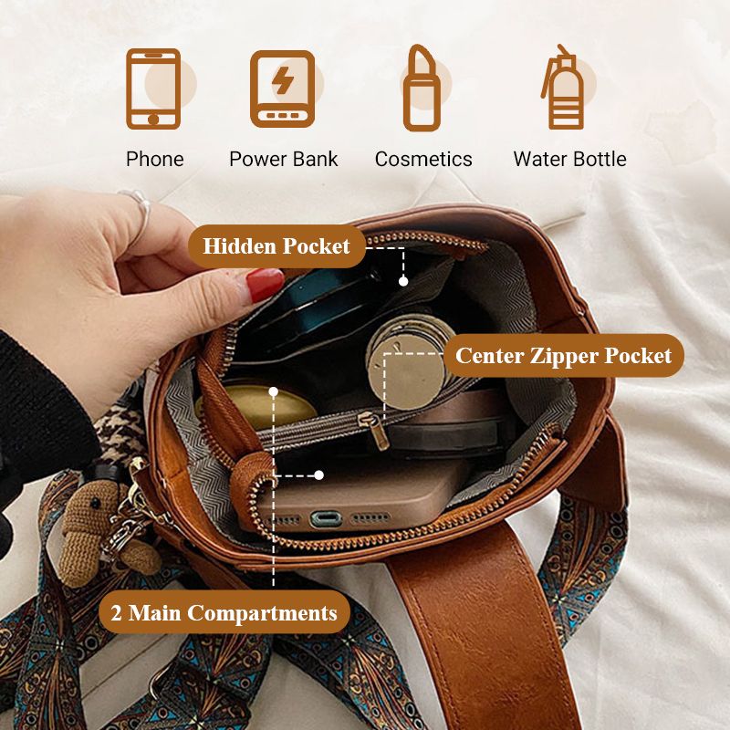 Vintage Fashion Bag with Adjustable Strap