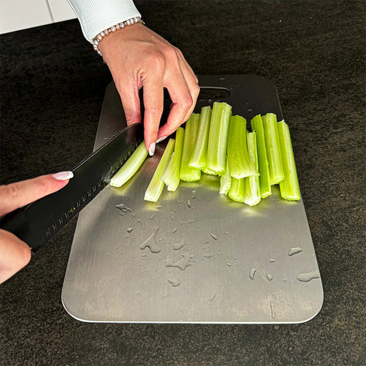 🔥2025 Kitchen Hot Sale 🔪Stainless Steel Cutting Board for Kitchen, 304 Chopping Board Food-Grade
