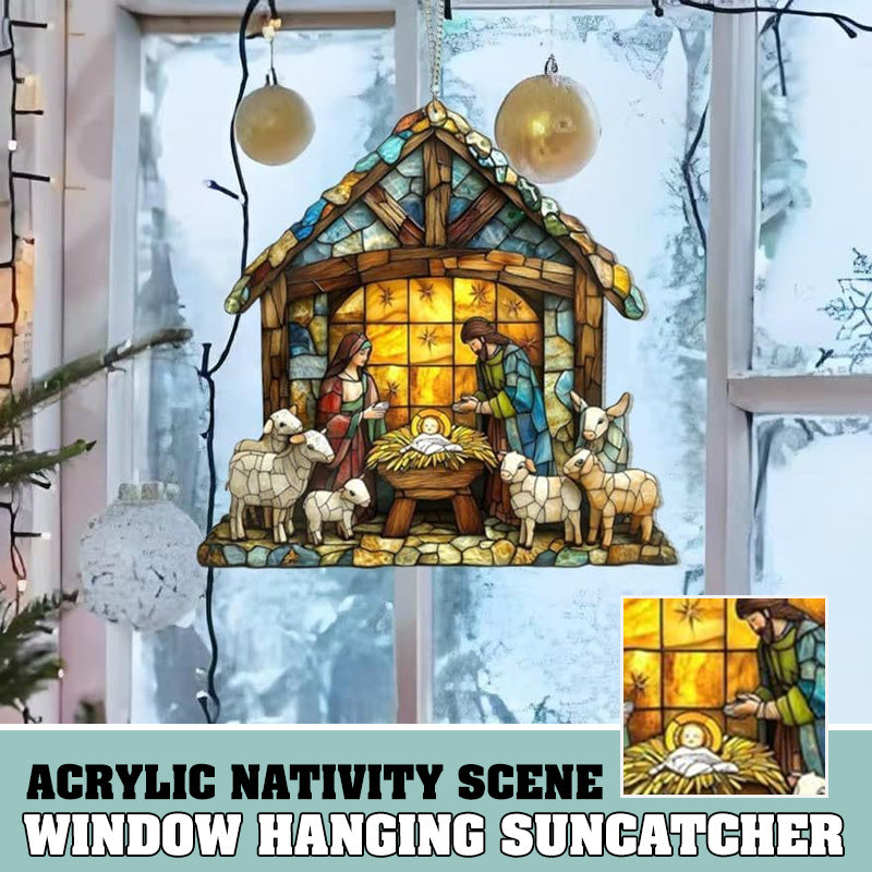 Acrylic Nativity Scene Window Hanging Suncatcher