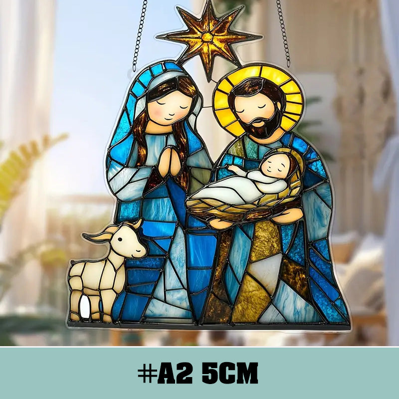 Acrylic Nativity Scene Window Hanging Suncatcher