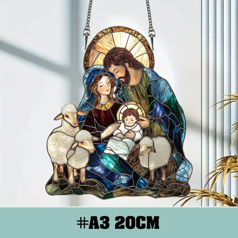 Acrylic Nativity Scene Window Hanging Suncatcher