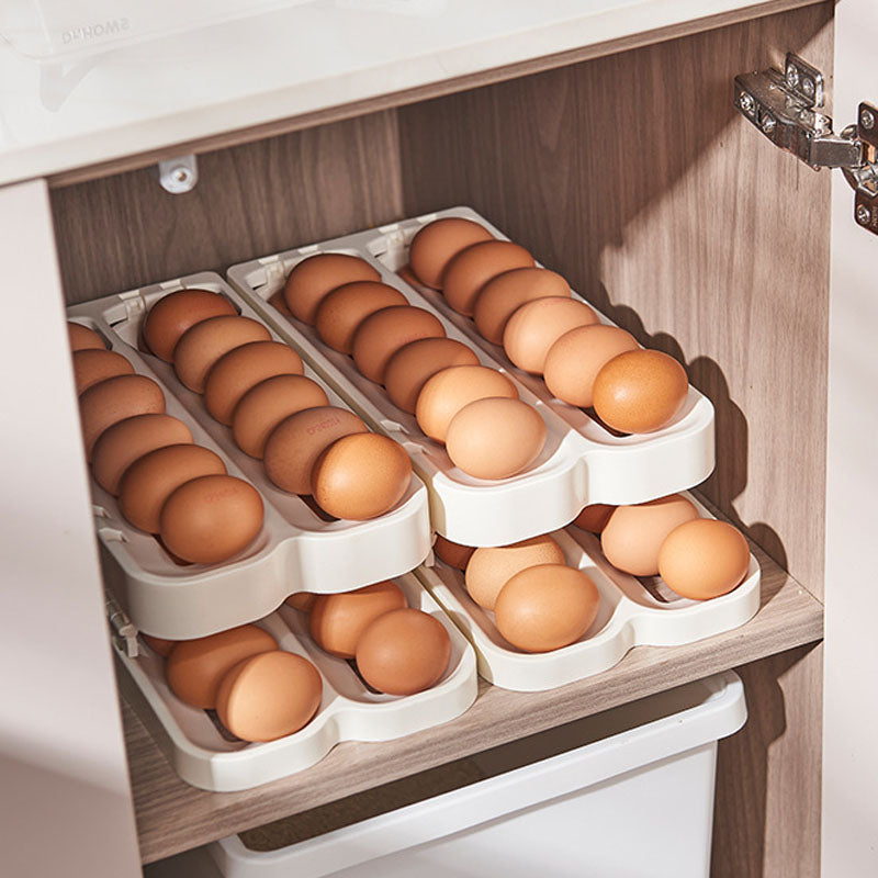 🔥Big Sale 50% OFF🔥Automatic Rolling Folding Egg Holder For Refrigerator