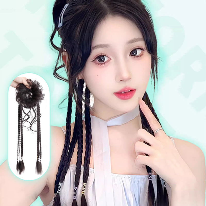 Women's Braided Hair Extension with Bun