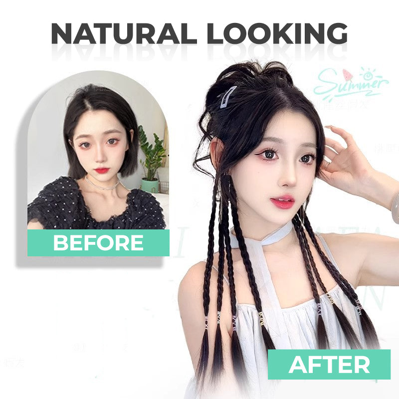 Women's Braided Hair Extension with Bun