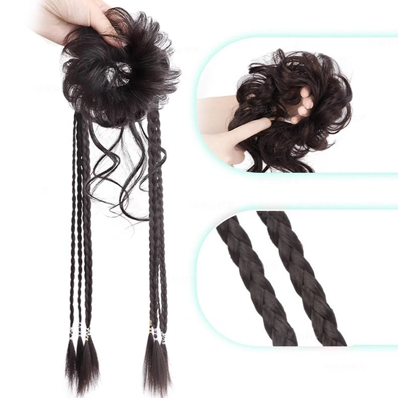 Women's Braided Hair Extension with Bun