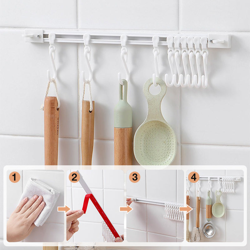 Household Punch-free Track Wall-mounted S-shaped Organizer Hook