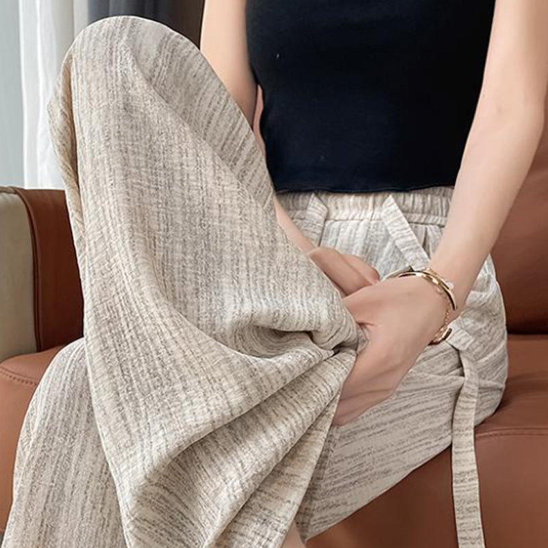 Women’s Breathable Wide-Leg Pants with Drawstring