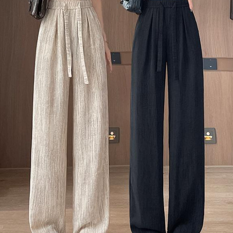 Women’s Breathable Wide-Leg Pants with Drawstring