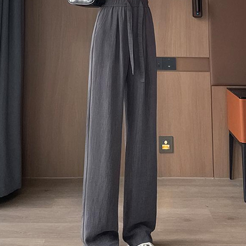 Women’s Breathable Wide-Leg Pants with Drawstring