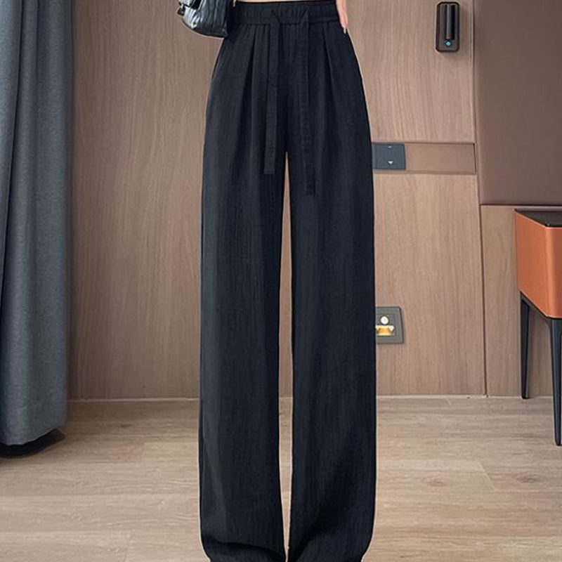 Women’s Breathable Wide-Leg Pants with Drawstring