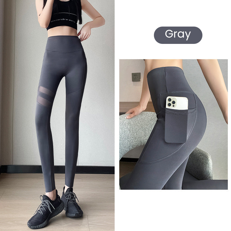 Women's High-Waisted Mesh Leggings with Pockets
