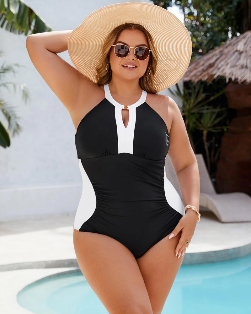 🎁HOT SALE 50% OFF⏳Full Coverage Retro Color Block Swimwear(The more you buy, the higher the discount)