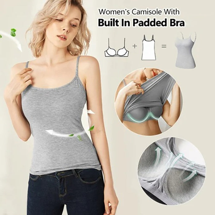 Women’s Camisole With Built In Padded Bra Vest