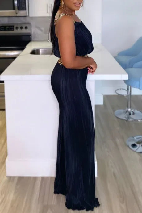 Solid Color Square Collar Sleeveless Two Pieces