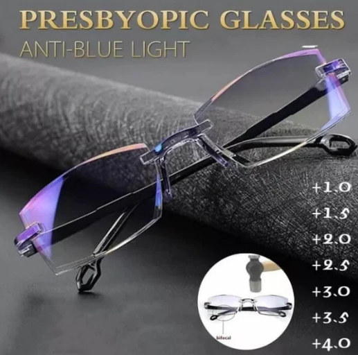 (🔥Buy 1 Get 1 Free) Sapphire High Hardness Anti-Blue Progressive Far And Near Dual-Use Reading Glasses
