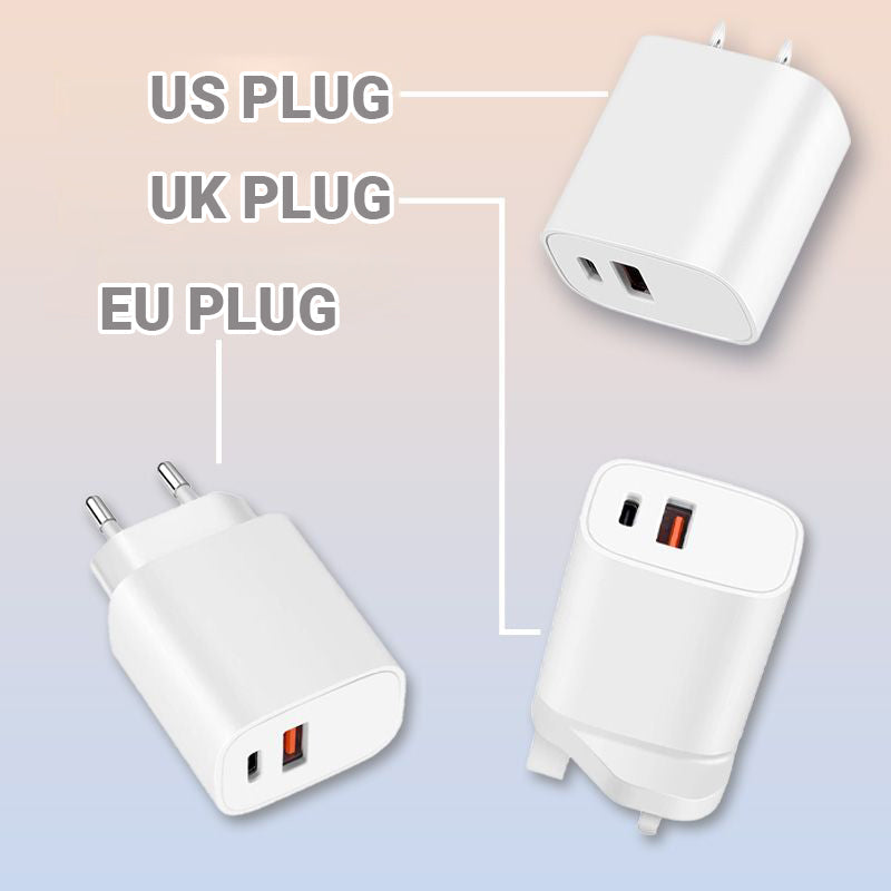 20W Fast Charger Dual-Port Power Adapter