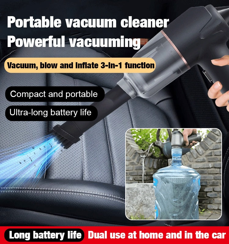 Blow, Vacuum and Inflate - All-in-One Cordless Vacuum Cleaner for Home and Car