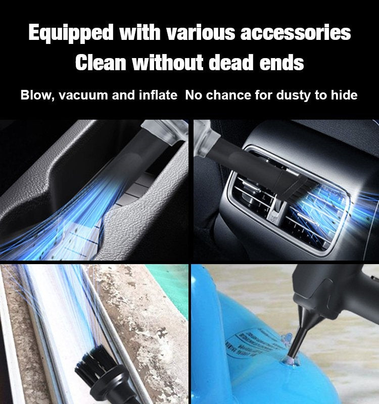 Blow, Vacuum and Inflate - All-in-One Cordless Vacuum Cleaner for Home and Car