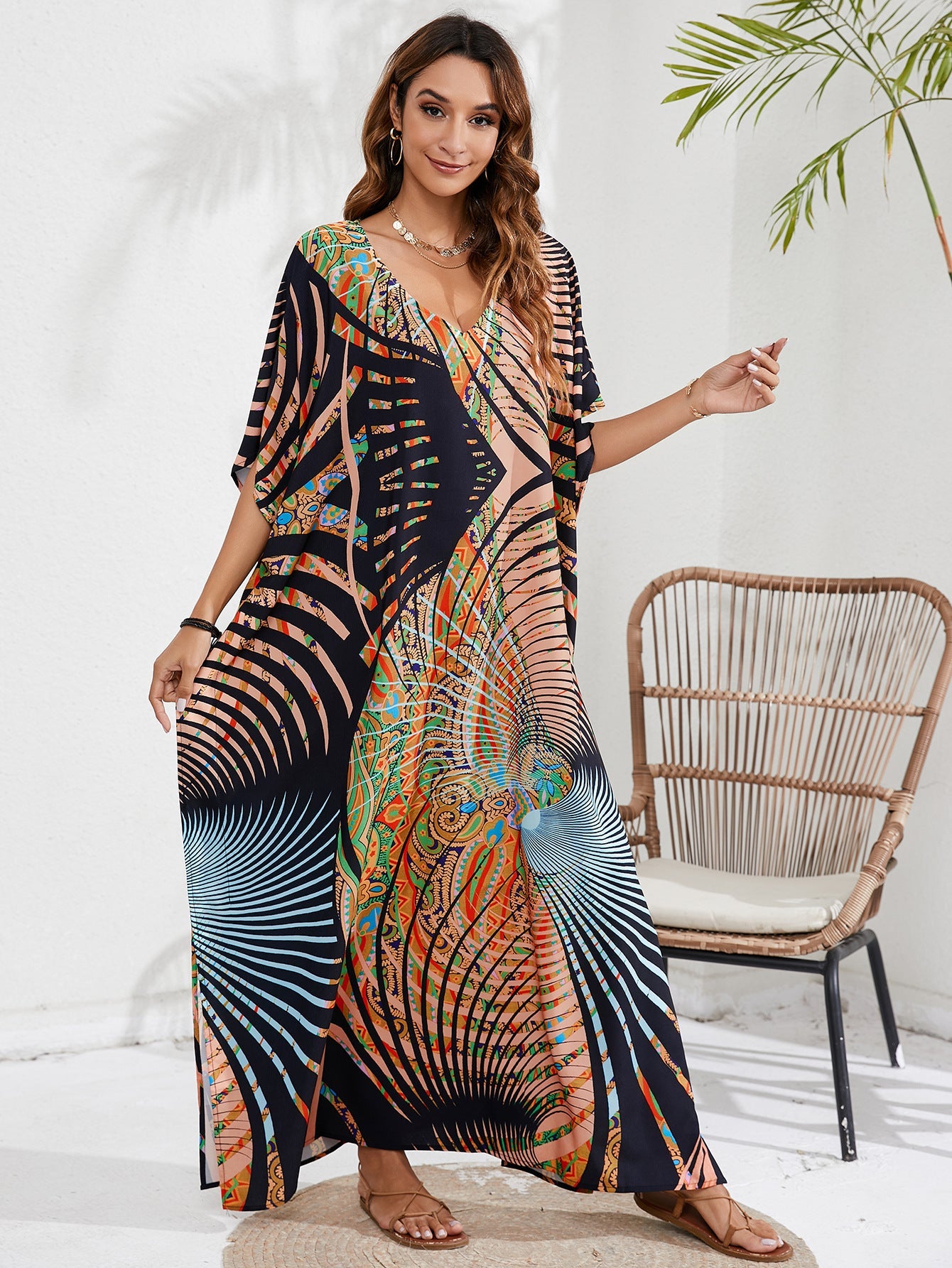 Print Beach Cover-up Long Dress