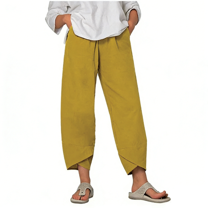 👖50% OFF NOW!✨Vintage Asymmetrical Elastic Waist Pockets Pants – Unique Design, Comfortable Fit & Functional Style🌸