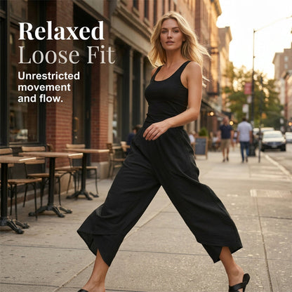 👖50% OFF NOW!✨Vintage Asymmetrical Elastic Waist Pockets Pants – Unique Design, Comfortable Fit & Functional Style🌸