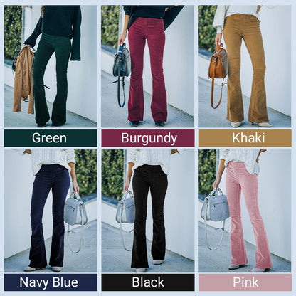 🔥New Arrivals✨High Waist Slim Micro Corduroy Elastic Waist Lounge Pants