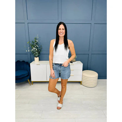 💖ON SALE 50% OFF🥰High Rise Frayed Hem Cut Off Dad Shorts