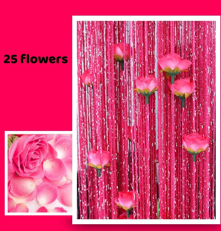 🔥Christmas hot sale💝Rose Flower Door Curtain🌹