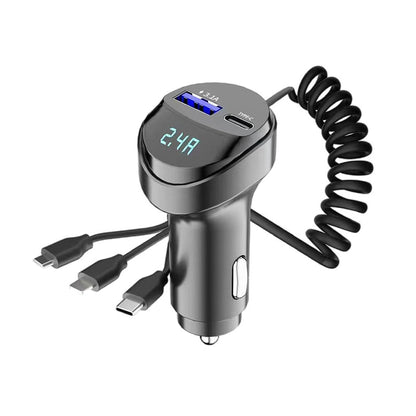 Fast Charging Car Charger with 3-in-1 Charging Cable