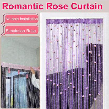 🔥Christmas hot sale💝Rose Flower Door Curtain🌹