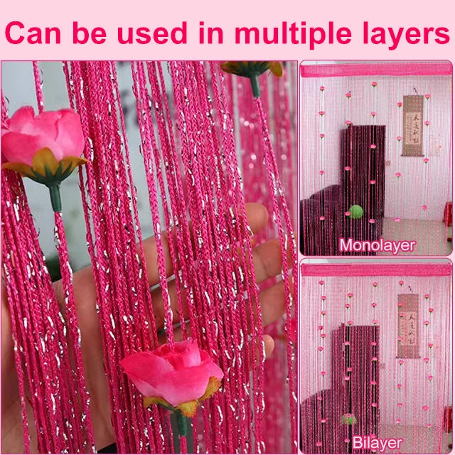 🔥Christmas hot sale💝Rose Flower Door Curtain🌹