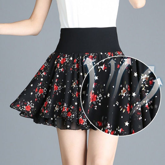 Women’s High Waist Flowy Chiffon Mini Skirt